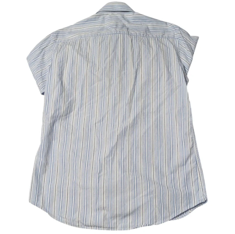 Bugatchi Men's Dress Shirt Blue White Pinstripe Casual Button Down 100% Cotton M